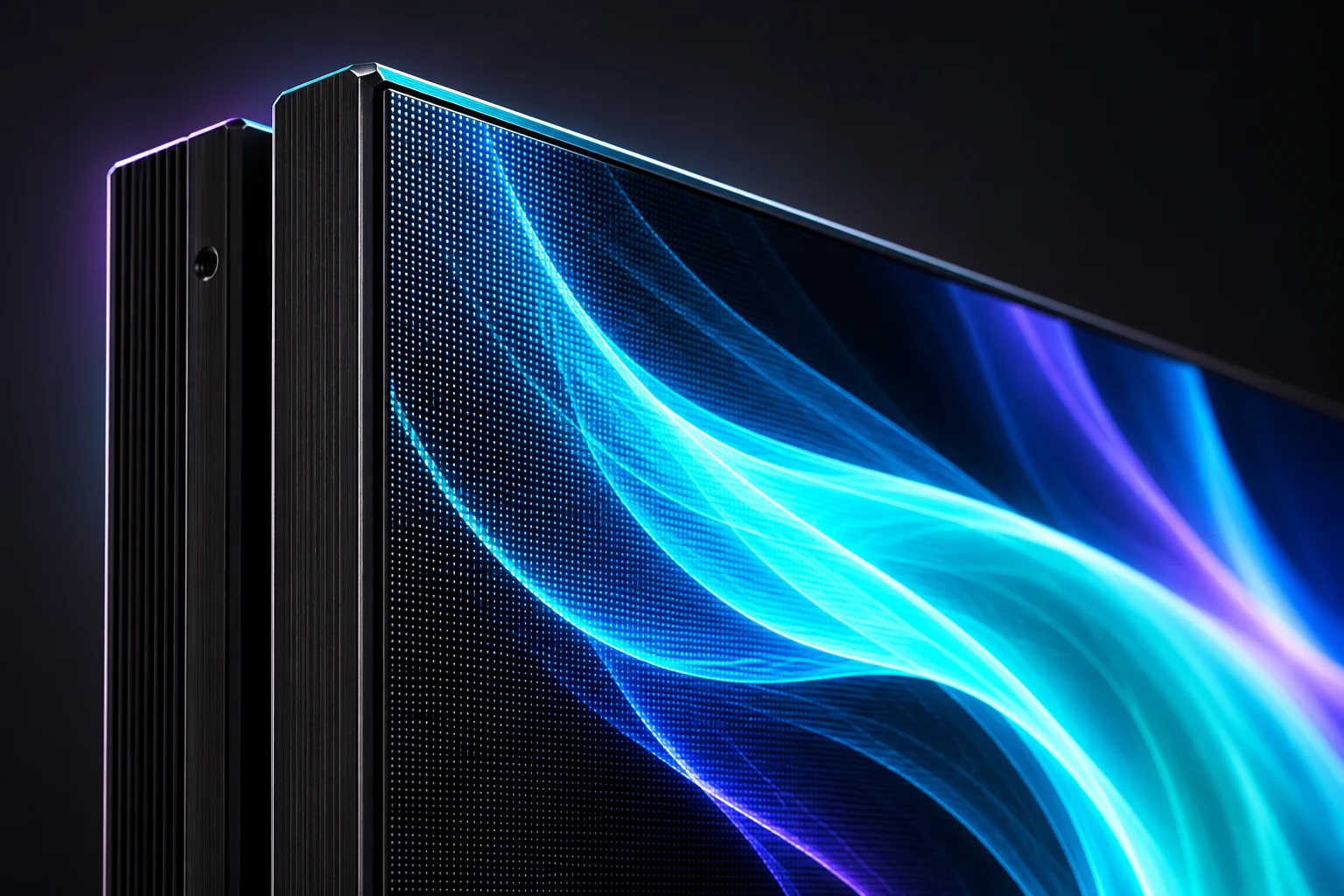 Generated close-up illustration of the LED surface and cabinet edge